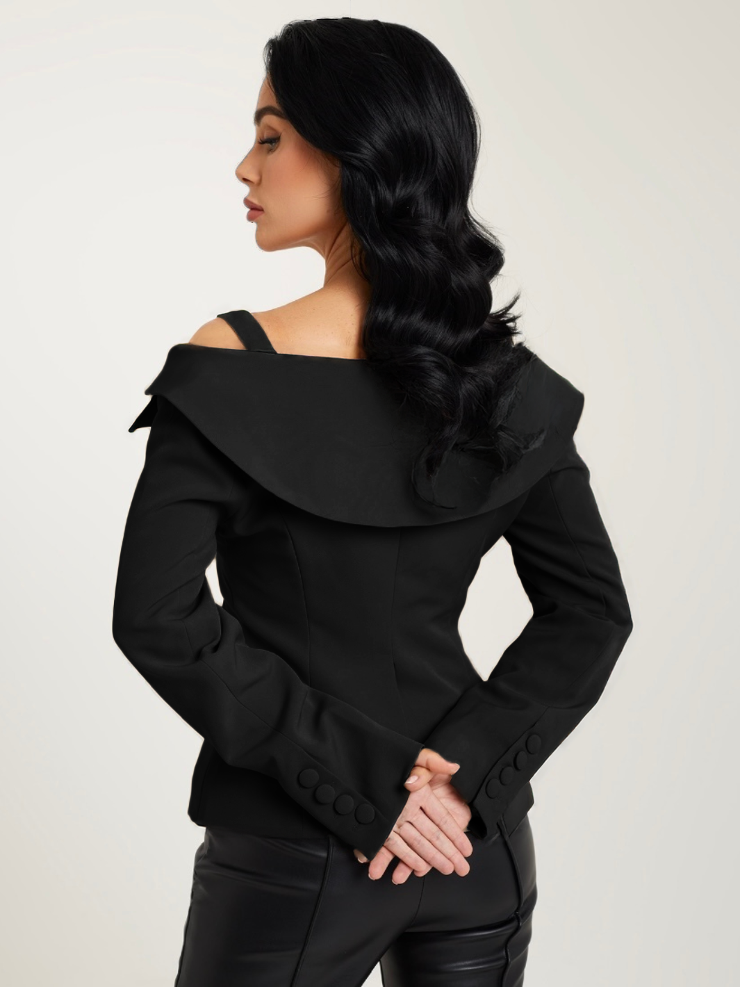 Cold Shoulder Blazer | Black